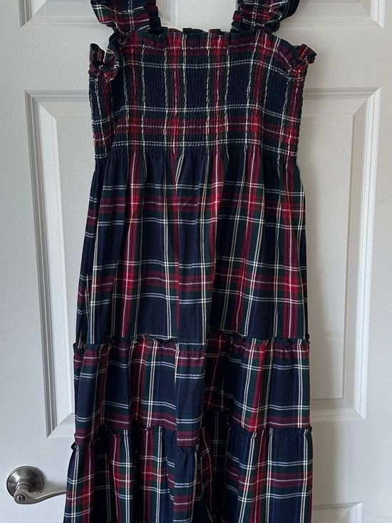 Hill House Dresses & Skirts - Hill House Plaid Midi Dress in Navy and Burgundy